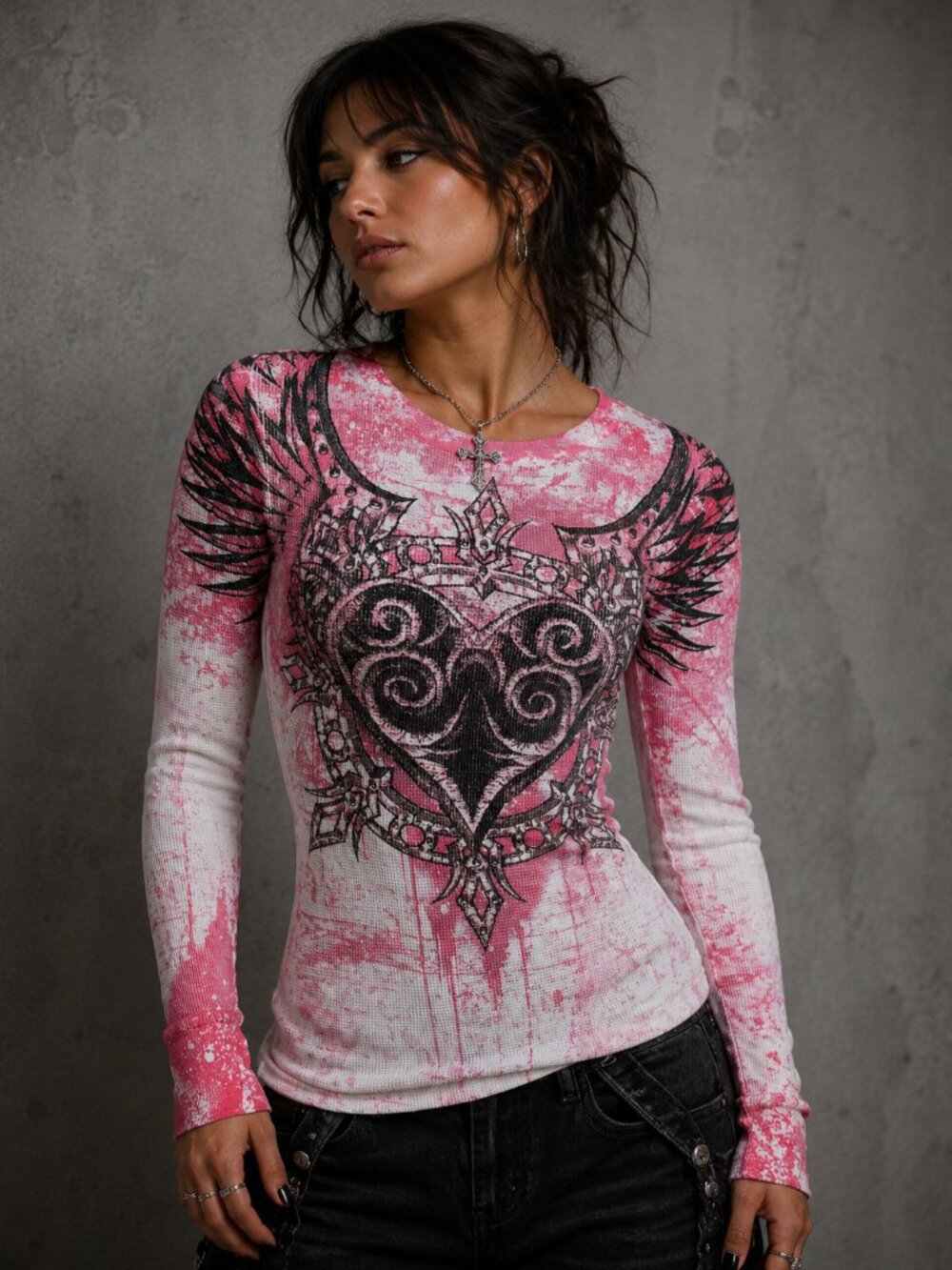 Xtreme Couture by Affliction Women's Long Sleeve Thermal Shirt Dealer - Picture 3 of 11